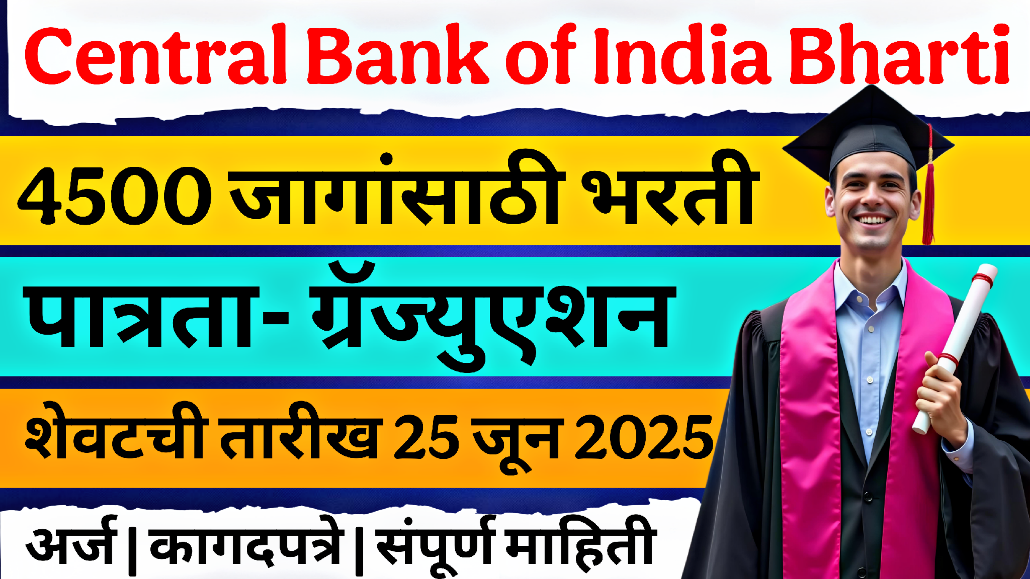 Central Bank of India Apprentice Bharti 2025: सेंट्रल बँक ऑफ इंडिया भरती